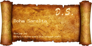 Dohm Sarolta névjegykártya